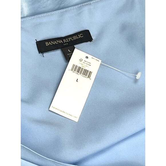 Banana Republic Top Sleeveless Blouse‎ Twist Y Back Wide Strap Blue Large NWT - Picture 6 of 7